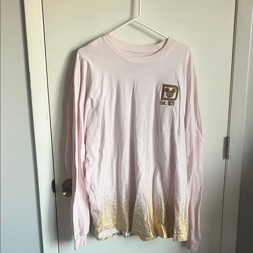 Like New! Walt Disney World Spirit Jersey! Light Pink with Gold Detailing